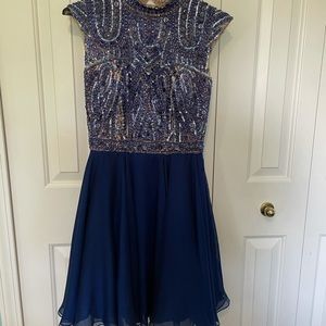 Sherri Hill Royal blue homecoming dress.
